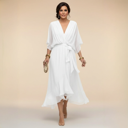 VESTITO IN CHIFFON CON SCOLLO A V
